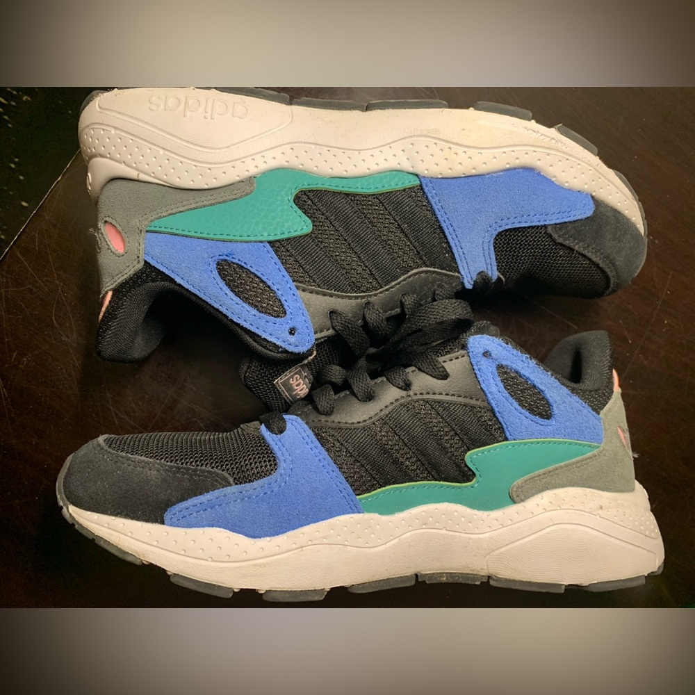 Adidas Crazychaos J 'Core Black True Blue' Sneakers size 8 1/2 Women